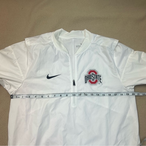 Ohio State Jacket Mens Small White Nike Windbreaker Pullover Storm Fit Buckeyes - Picture 3 of 11